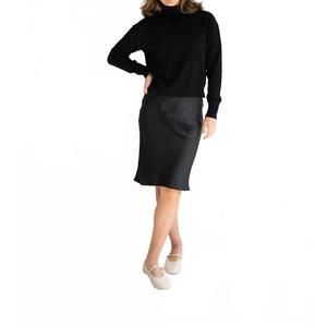 NEW MIMA ROSSO petite length slip skirt in black